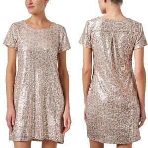 Jude Connally Ella Leopard Sequin Short Sleeve Mini T-Shirt Dress - 35561